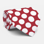 Rot mit weißer Polka Dots Retro Krawatte (Gerollt)