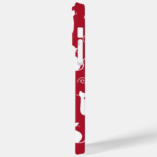 ROT MIT WEISSER SITZKATZMUSTER Case-Mate iPhone HÜLLE (Rückseite / Links)