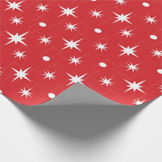 Rot mit White Star Musterpapier Geschenkpapier (Ecke)