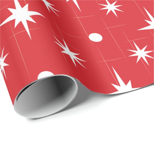 Rot mit White Star Musterpapier Geschenkpapier (Rolleneckpunkt)