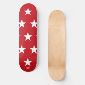 Rot mit White Stars HAMbWG Skateboard (Vorderseite)