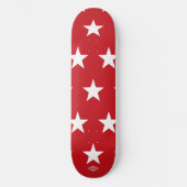 Rot mit White Stars HAMbWG Skateboard (Vorderseite)