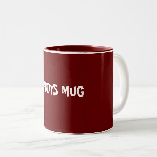 Rot mit White Text "Daddys Tasse" Tasse für Vater (VorderseiteRechts)