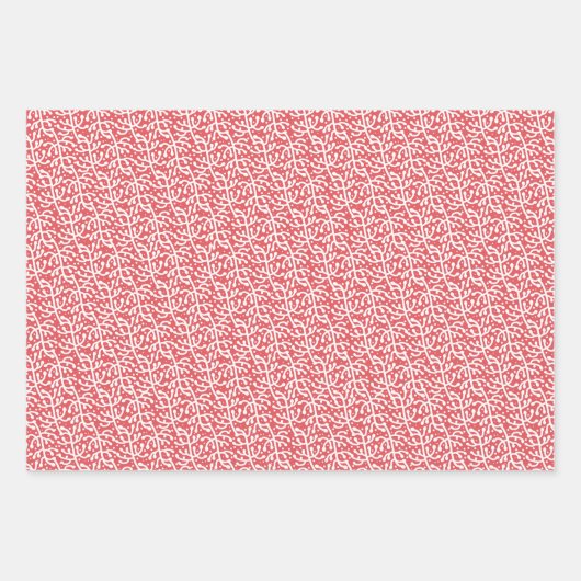 Rot mit White Vine Gift Wrap Geschenkpapier Set (Vorderseite 3)