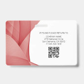 Rot | Mitarbeiter Foto ID Company Security Ausweis (Back)