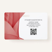 Rot | Mitarbeiter Foto ID Company Security Ausweis (Rückseite)