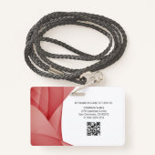 Rot | Mitarbeiter Foto ID Company Security Ausweis (Rückseite mit Schlüsselband)