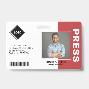 Rot Mitarbeiter-Foto-ID Unternehmenssicherheit Ausweis