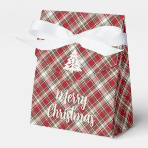 Rot, Mocha & Cream Kariert - Frohe Weihnachten + B Geschenkschachtel