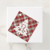 Rot, Mocha und Creme Kariert mit Bäumen Geschenkanhänger (Beispiel)