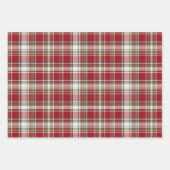 Rot, Mocha und Creme Kariert mit Bäumen Geschenkpapier Set (Vorderseite 3)