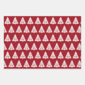 Rot, Mocha und Creme Kariert mit Bäumen Geschenkpapier Set (Vorderseite 2)