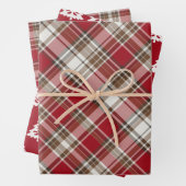 Rot, Mocha und Creme Kariert mit Bäumen Geschenkpapier Set (Beispiel)