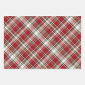 Rot, Mocha und Creme Kariert mit Bäumen Geschenkpapier Set (Vorderseite)