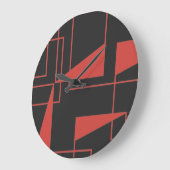 Rot, modern, dynamisch, trendig geometrisch große wanduhr (Winkel)