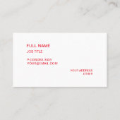 Rot Modern Elegant Company Visitenkarte (Rückseite)