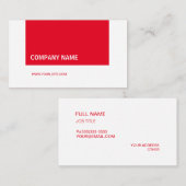 Rot Modern Elegant Company Visitenkarte (Vorne/Hinten)