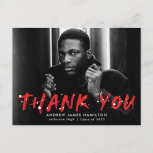 Rot   Modern Paint Spritzer Foto Vielen Dank Postkarte