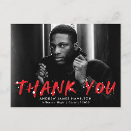 Rot | Modern Paint Spritzer Foto Vielen Dank Postkarte