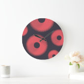 Rot, modern, städtisch, lustig abstrakte geometris große wanduhr (Zuhause)