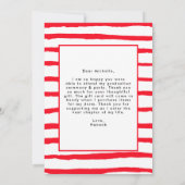 Rot | Moderner Brush Script Foto Abschluss Dankeskarte (Rückseite)