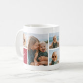 Rot | Monogram Grid Foto Collage Kaffeetasse (Vorderseite Links)