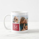 Rot | Monogram Grid Foto Collage Kaffeetasse (Links)