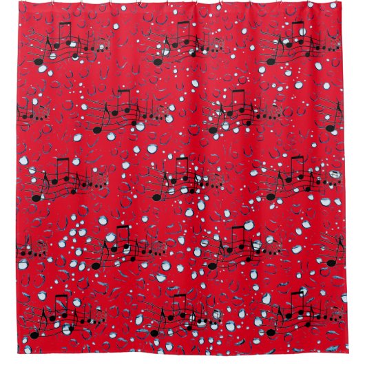 Rot - Musikmodus Duschvorhang (Vorderseite)