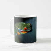 Rot mustert Frosch-Sitzen Kaffeetasse (Vorderseite Links)