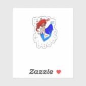 Rot nass Amp blau 4. july usa Meerjungfrau Aufkleber (Blatt)