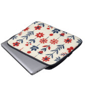 Rot-navalj Volksblumenmuster Laptopschutzhülle (Vorne Knopf)