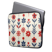 Rot-navalj Volksblumenmuster Laptopschutzhülle (Vorderseite Links)