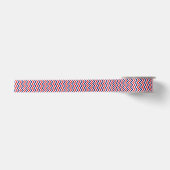 Rot, Navy Blue Grosses Zickzack ZigZag Muster Satinband (Vorderseite)