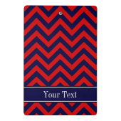 Rot, Navy Blue LG Zickzack Navy Name Monogram Mini Klemmbrett (Rückseite)