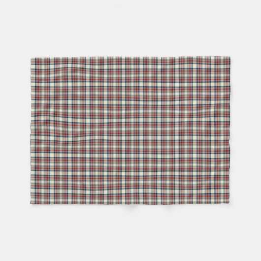 Rot, Navy Blue und Grau Kariert Fleecedecke (Vorderseite (Horizontal))