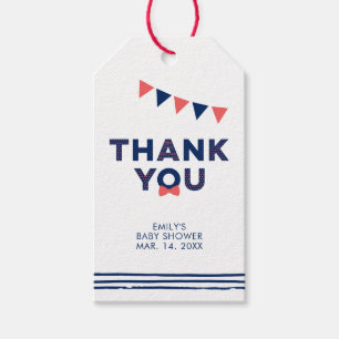 Rot & Navy   Moderne Dankeschön-Geschenkverpackung Geschenkanhänger