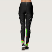 Rot Neon weiss Punkte Leggings (Rückseite)