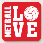 Rot, Netball-Spieler-Liebe Getränkeuntersetzer (Vorderseite)