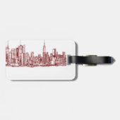 Rot New York NYC Gepäckanhänger (Rückseite horizontal)