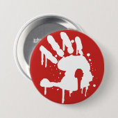 Rot "nie wieder" weißer Logo Knopf Button (Vorne & Hinten)