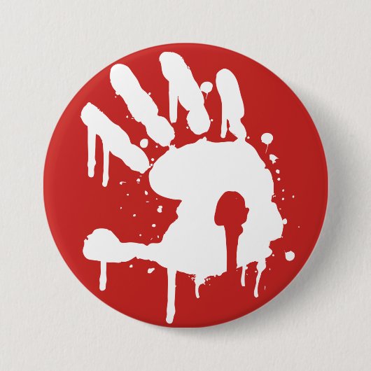 Rot "nie wieder" weißer Logo Knopf Button (Vorderseite)