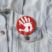 Rot "nie wieder" weißer Logo Knopf Button (Beispiel)