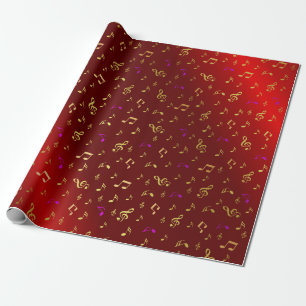 rot,Note, musikalisch, Melodie, Musik, Klang, Zeic Geschenkpapier