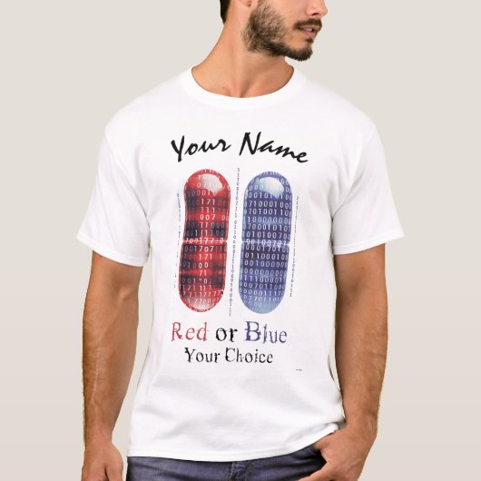 Rot oder Blau - Ihre Wahl | Cyberpunk Pill Art T-Shirt (Vorderseite)