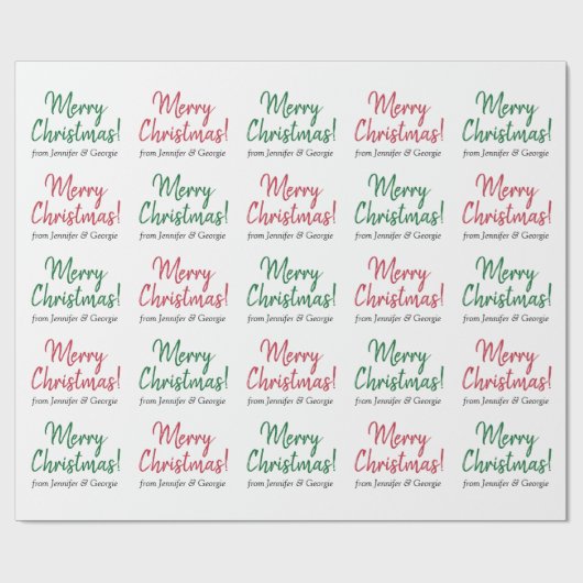 Rot oder Grün handschriftlich ähnlich "Frohe Weihn Geschenkpapier (Flach)