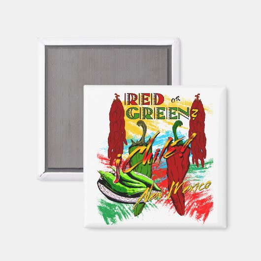 Rot oder Grün? Magnet (Vorderseite/Rückseite)