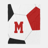 Rot oder JEDE Mannschaftsfarben mit Monogramm Fußb Fleecedecke (Vorderseite)