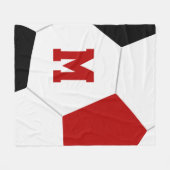 Rot oder JEDE Mannschaftsfarben mit Monogramm Fußb Fleecedecke (Vorderseite (Horizontal))