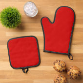Rot ofenhandschuh & Topflappen-Set (Oben Unten)