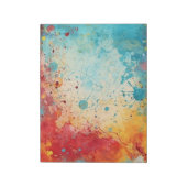 Rot, orange, Aquamarine Aquarellseiten Notizblock (Rotiert)